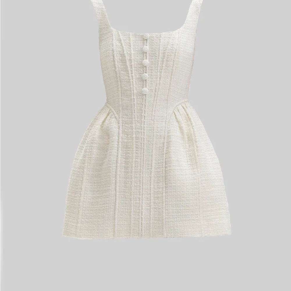 Sierra Darien TEXTURED SLEEVELESS MINI DRESS
WITH FITTED BODICE - IVORY